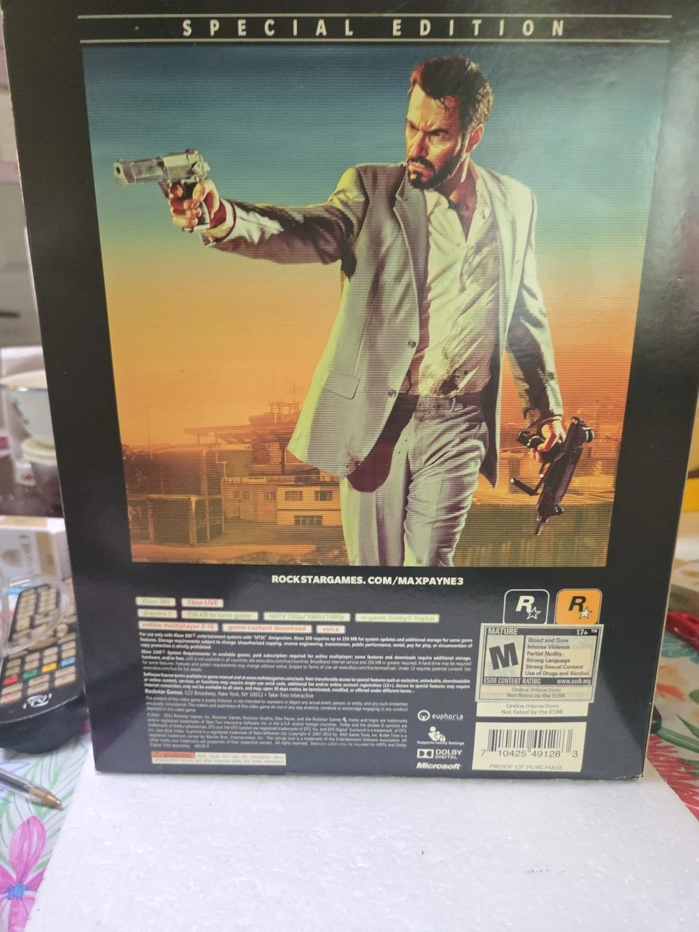 Microsoft Max Payne 3 Special Edition - Black & Orange Cover Art